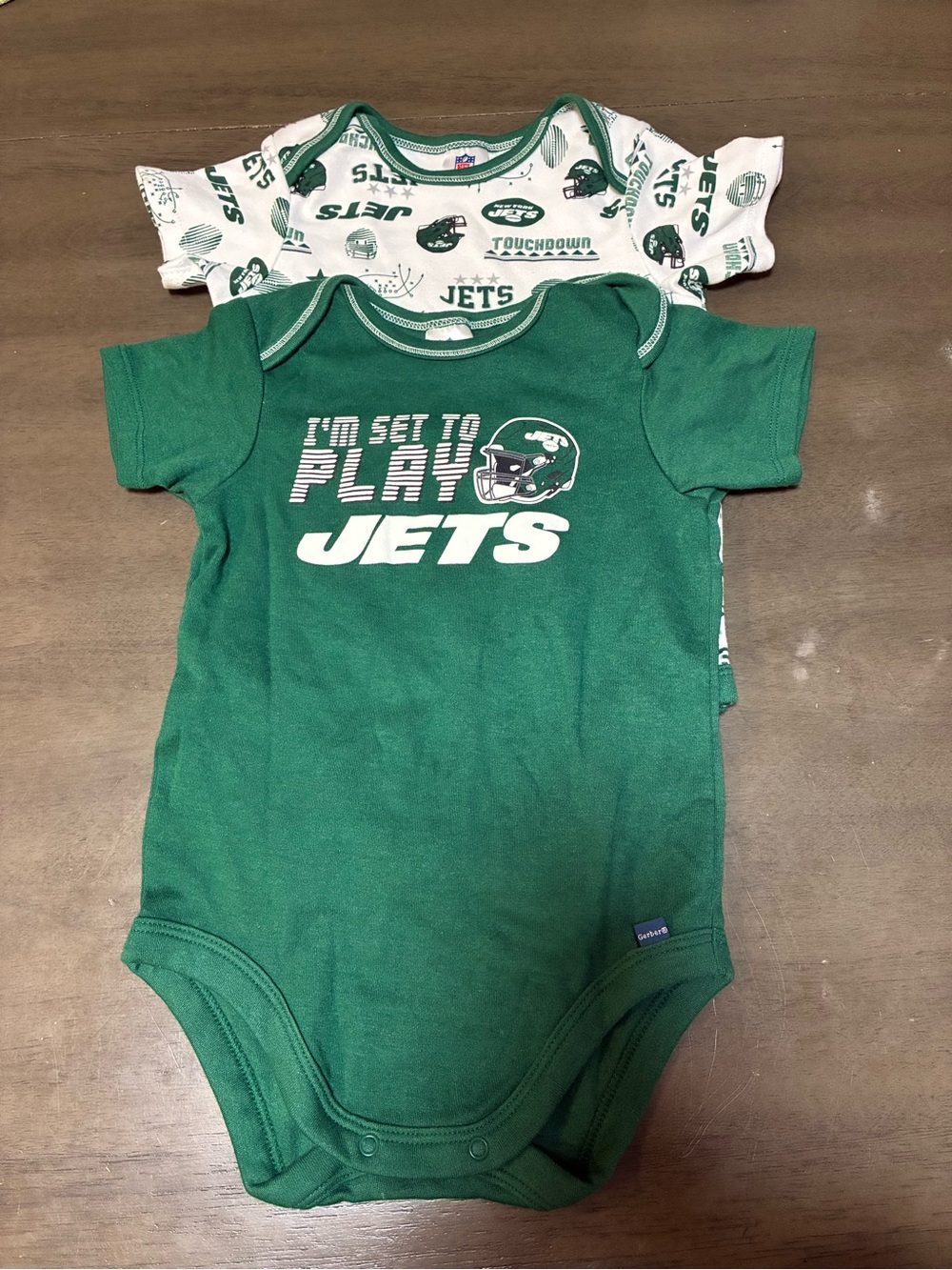 NY NFL JETS Gerber Onesies 18 months set of 2 Brand New without Tags